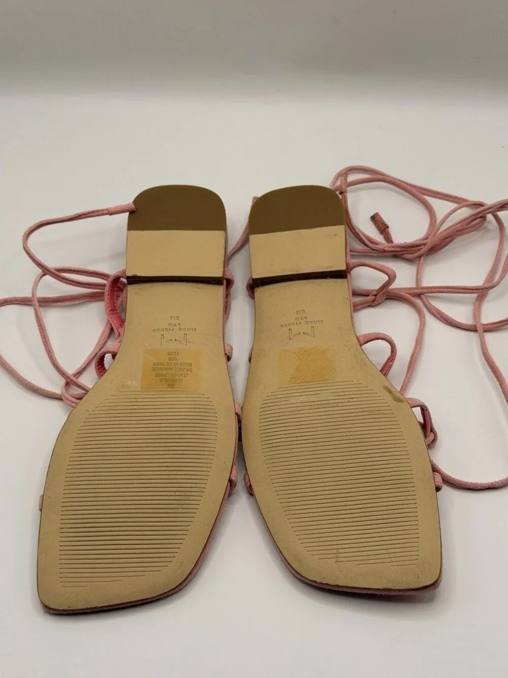 Marc Fisher LTD Womens Mahalia Strappy Leather Sandal In Pink Sz 8 M